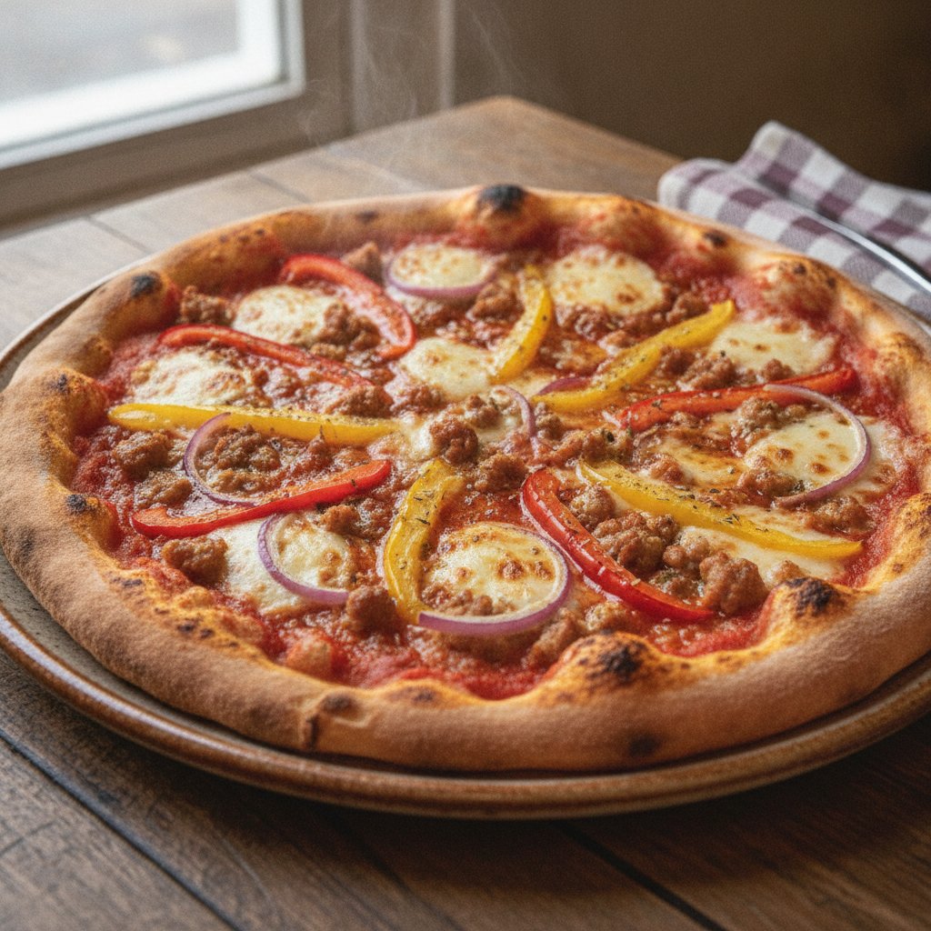 Spicy Pork and Pepper Pizza
