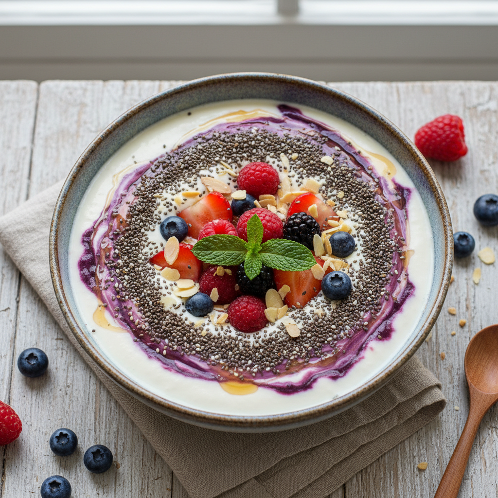 Kefir Mixed Berry Chia Bowl