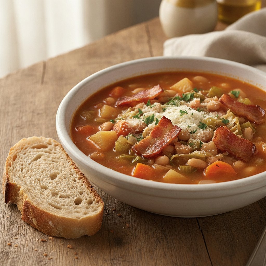 Farmhouse Vegetable and Bacon Soup
