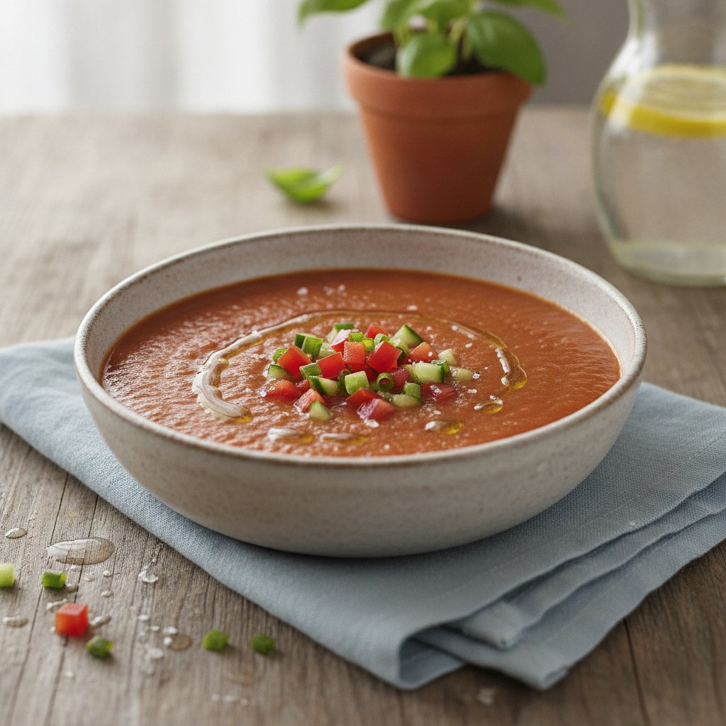 Cold Tomato Vegetable Soup (Low-Calorie)