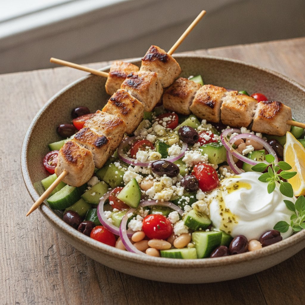 Grilled Chicken Skewer Salad (High-Protein)