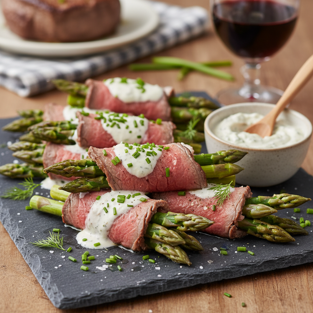 Roast Beef Horseradish Asparagus Roll-Ups