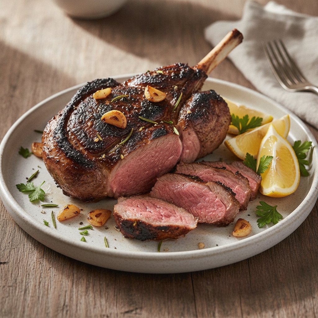 Grilled Lamb Leg with Garlic (Low-Calorie)