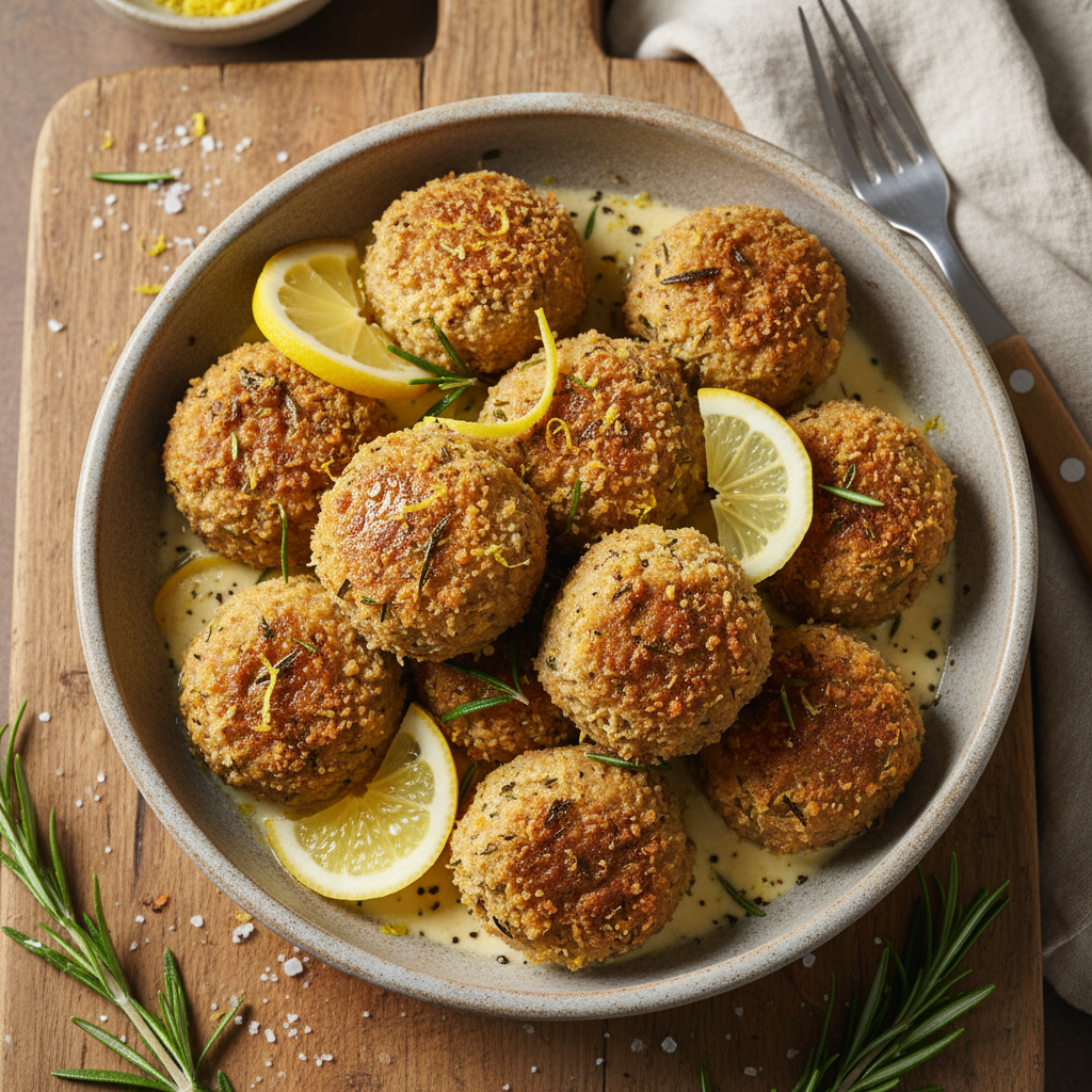 Baked Lemon Rosemary Turkey Meatballs