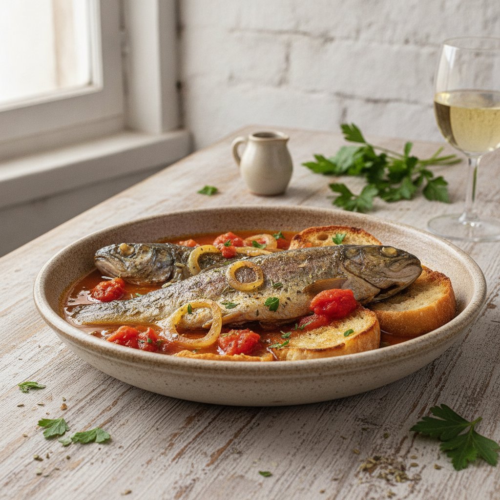Trout Stew with Tomatoes