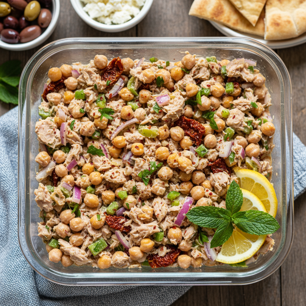 Mediterranean Tuna Chickpea Smash Tub