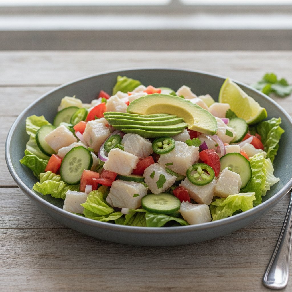 Mexican Ceviche Salad with Snapper (Low-Calorie)