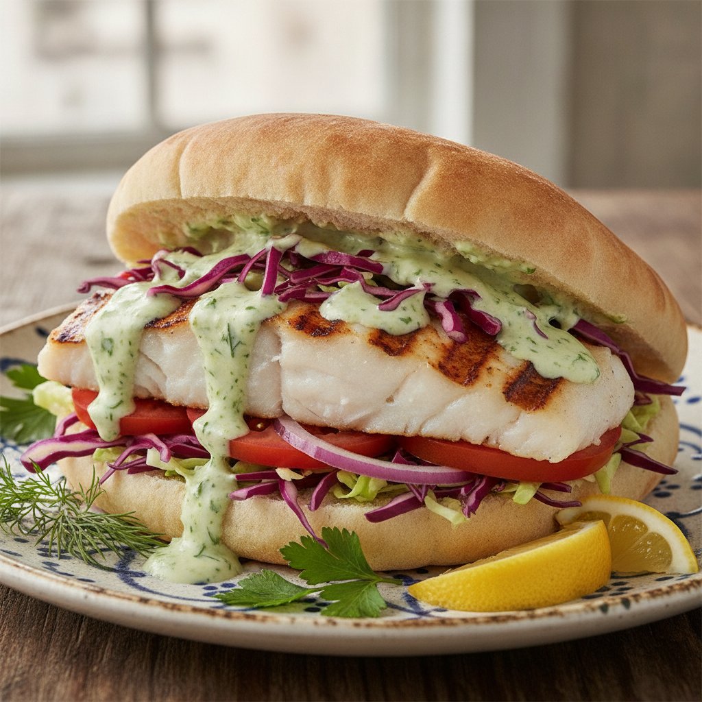 Grilled Fish Sandwich (Low-Chol)