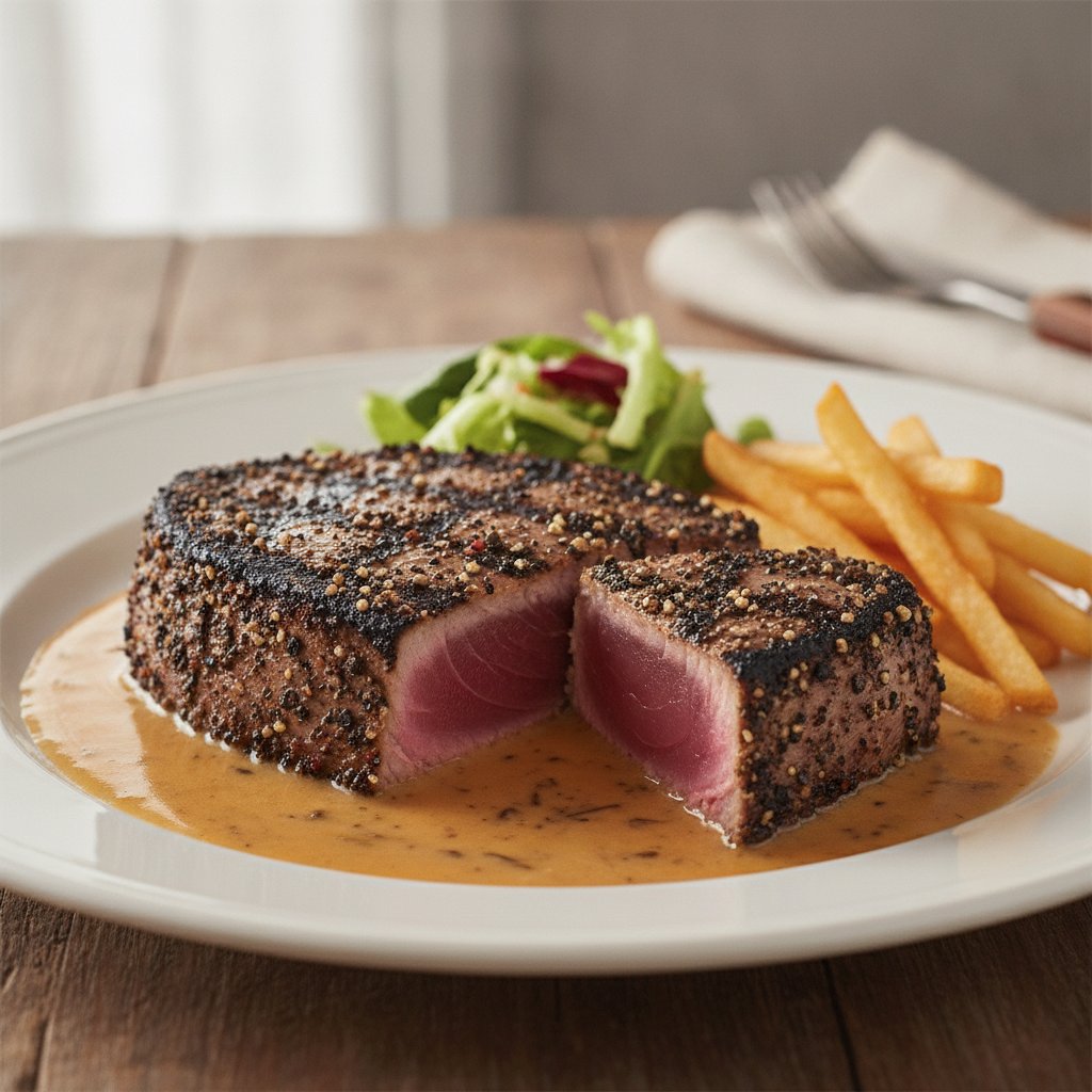Grilled Tuna Steak with Peppercorns