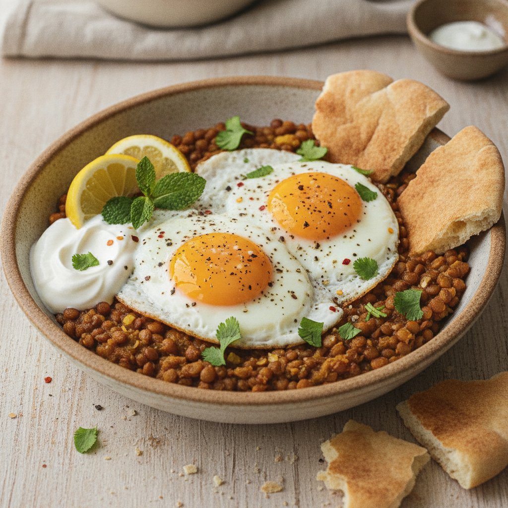 Spiced Lentil and Egg Bowl