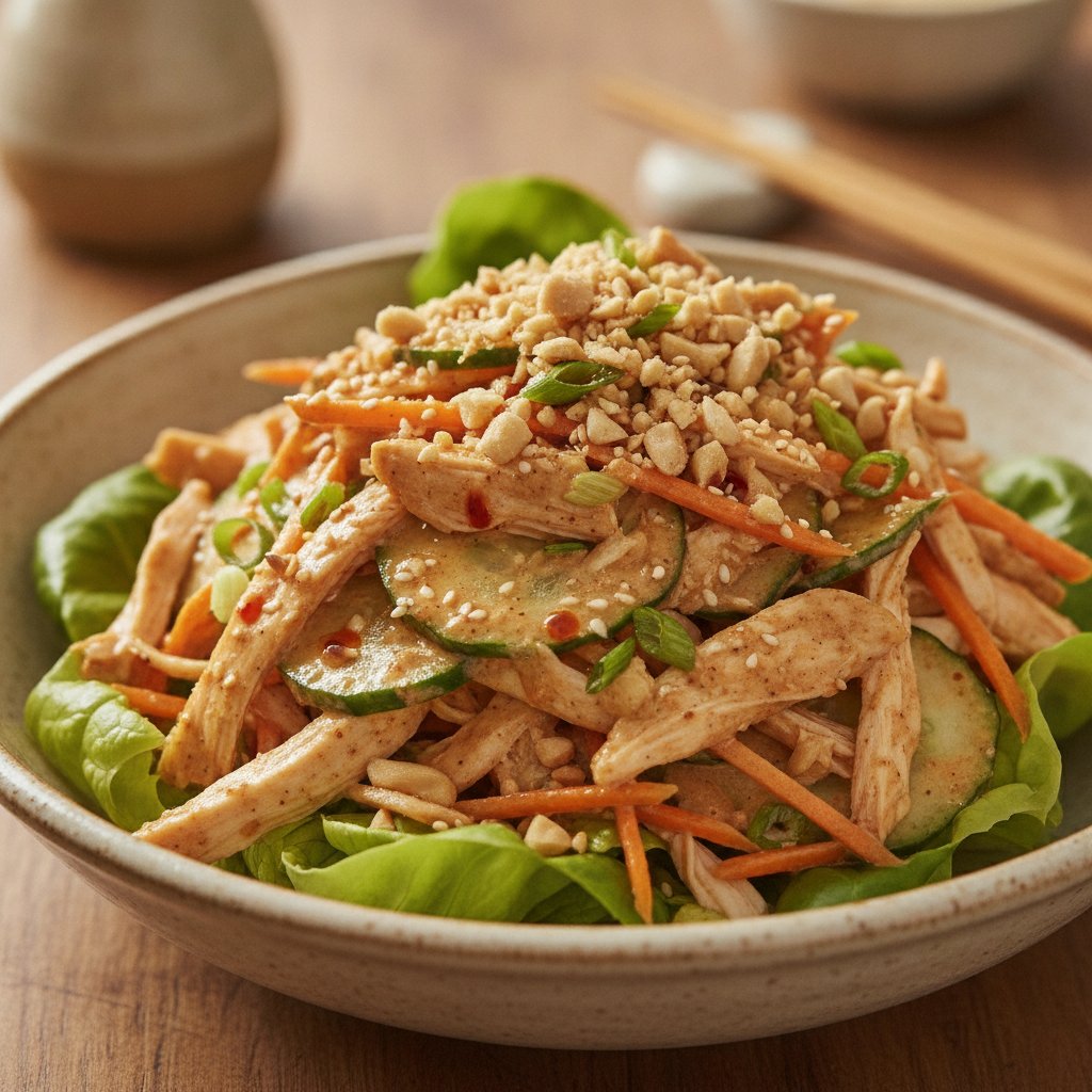 Cold Chicken Salad with Peanut Sauce