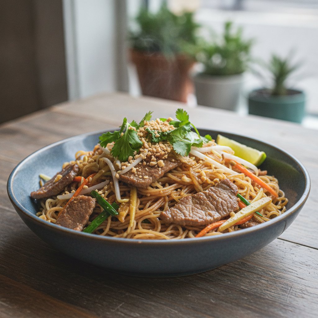 Lamb Stir-Fried Noodle Bowl