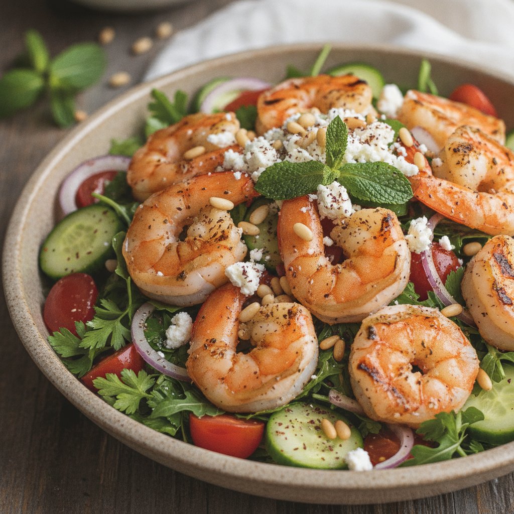 Grilled Shrimp and Herb Salad