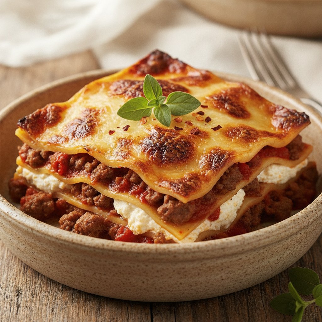 Baked Layered Meat Pasta (High-Protein)