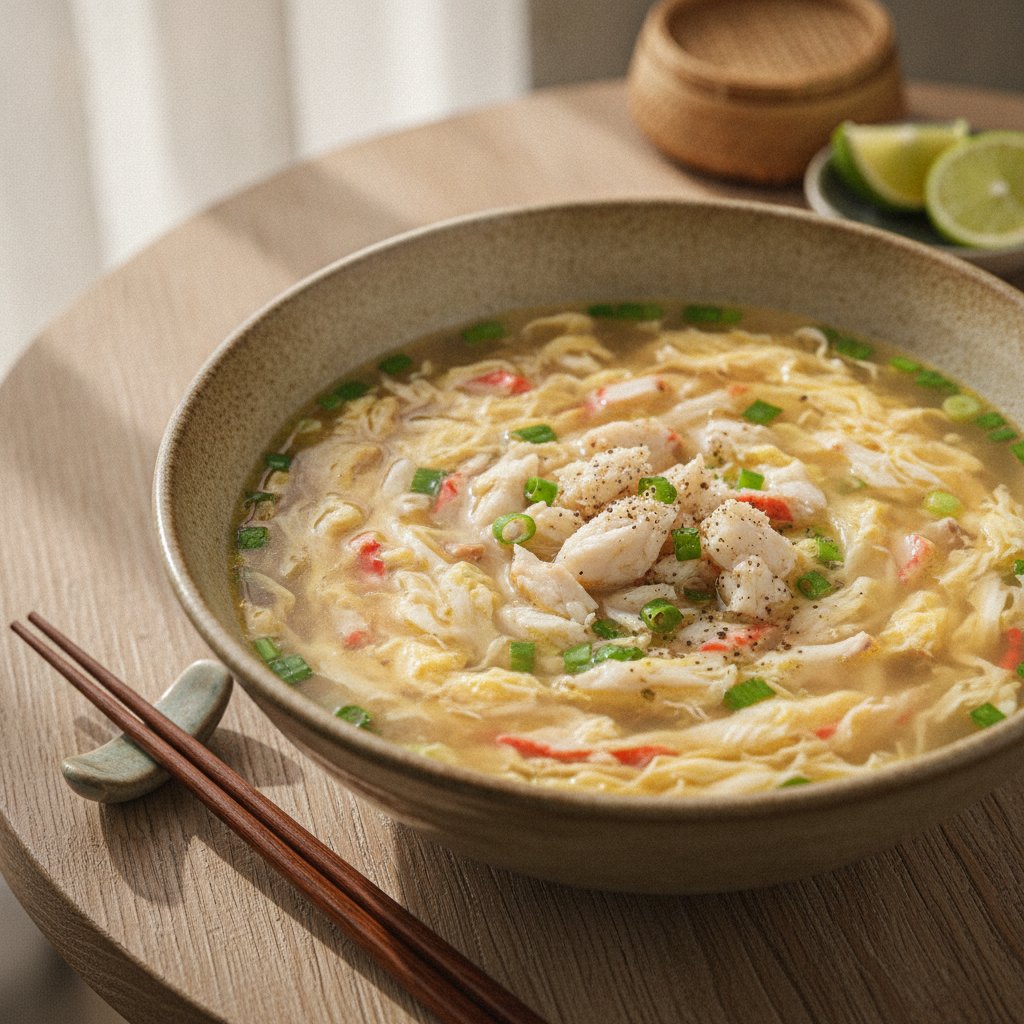 Egg Drop Soup with Crab (Low-Calorie)