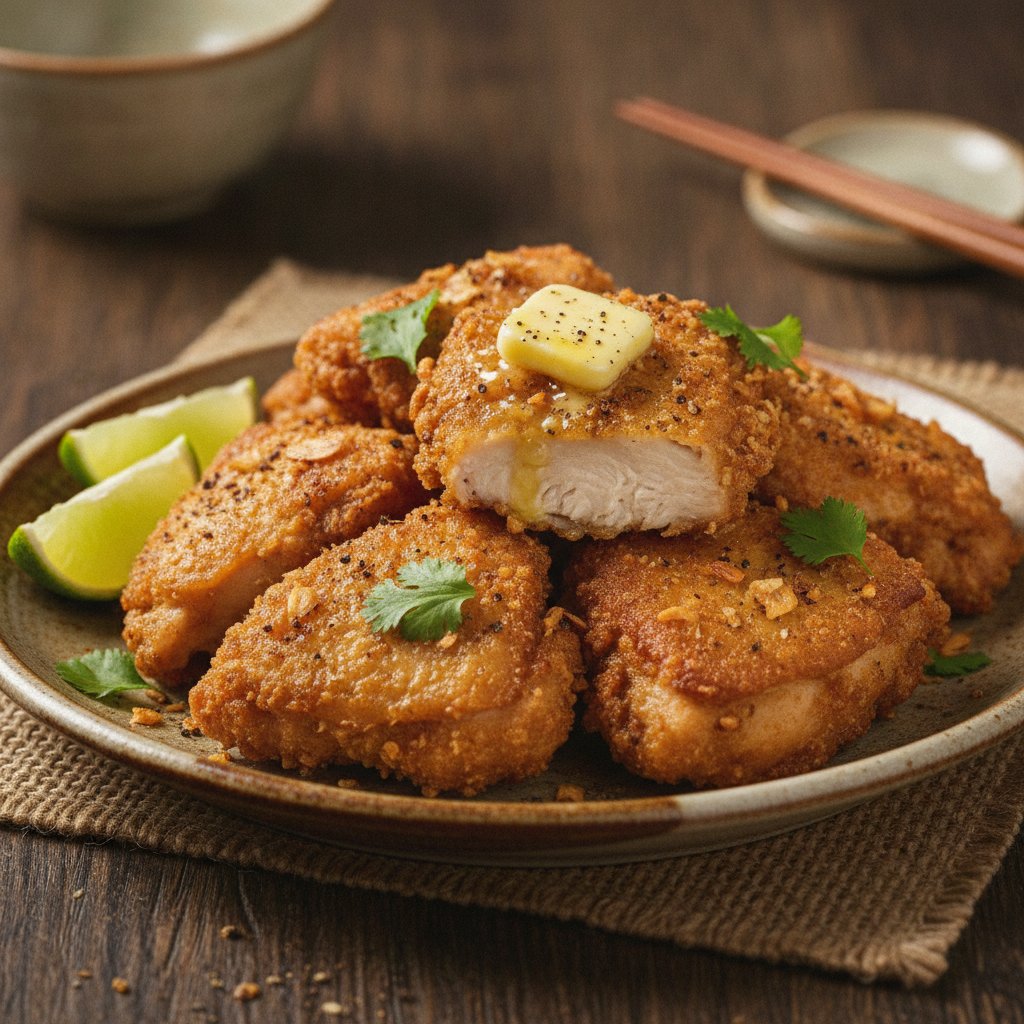 Garlic Pepper Fried Chicken (Keto)