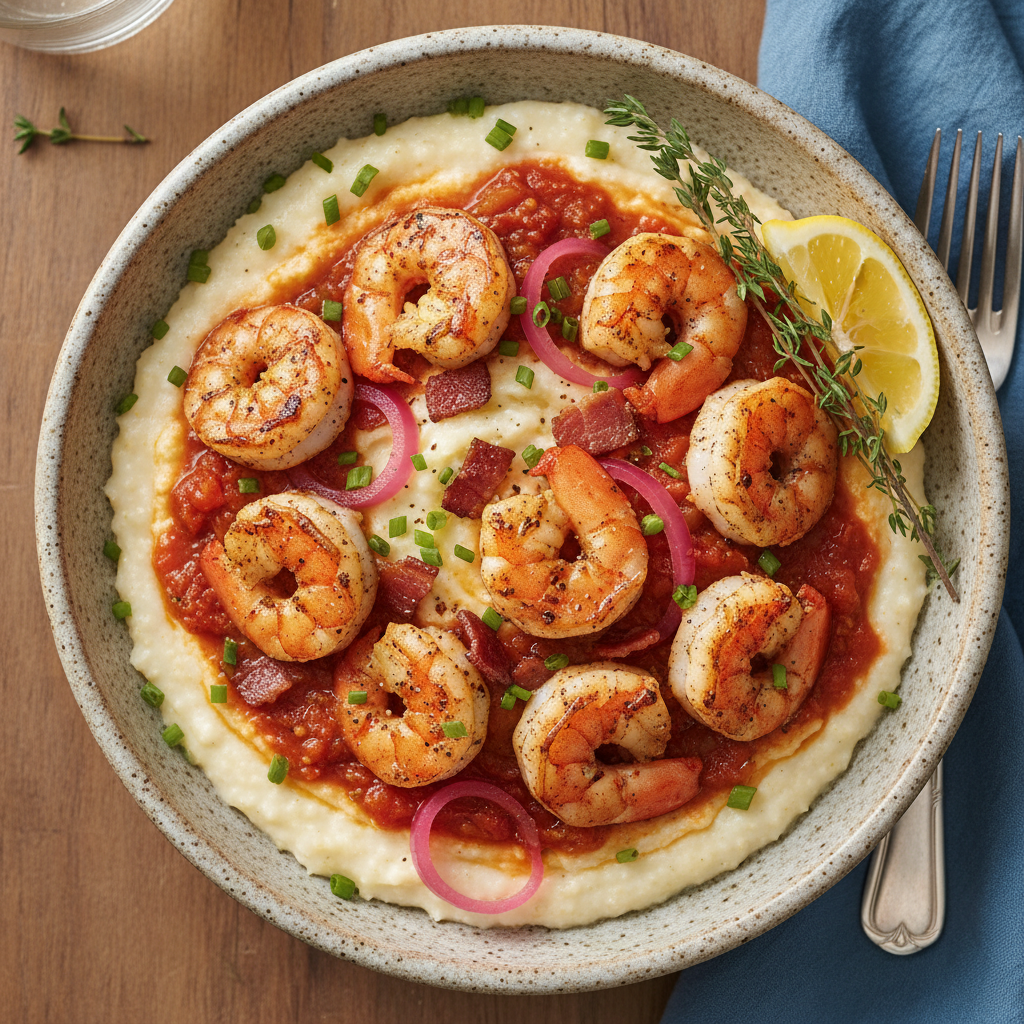 South Carolina Grilled Shrimp Grits Bowl