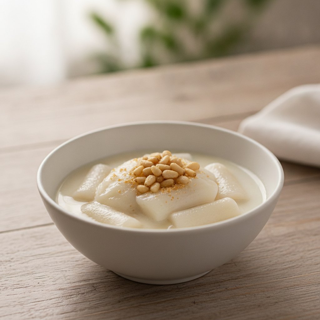 Korean Milk Custard with Rice Cake