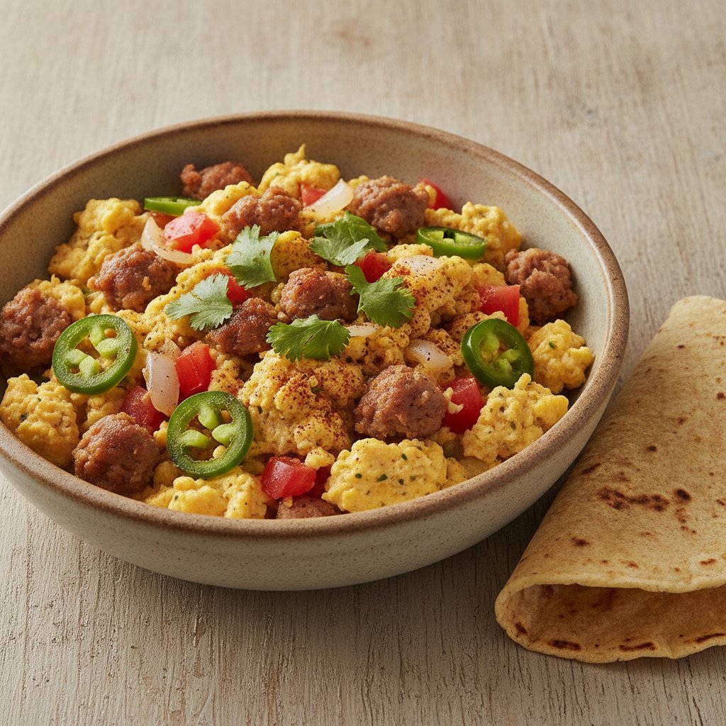 Eggs Scrambled With Turkey Sausage