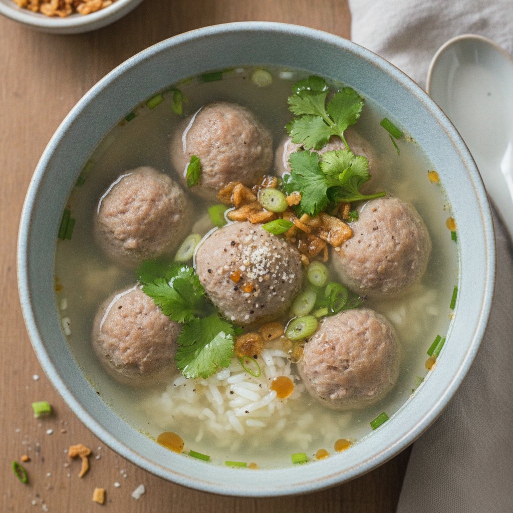 Rice Soup With Pork Meatballs (Low-Calorie)
