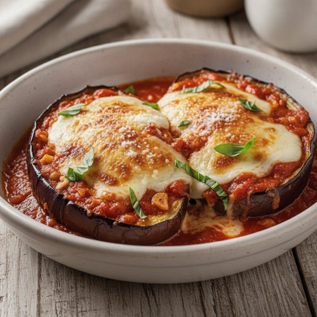 Roasted Eggplant with Melted Cheese