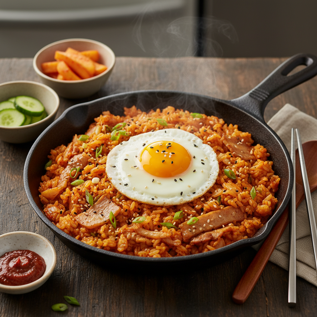 One-Pan Kimchi Bokkeumbap with Egg