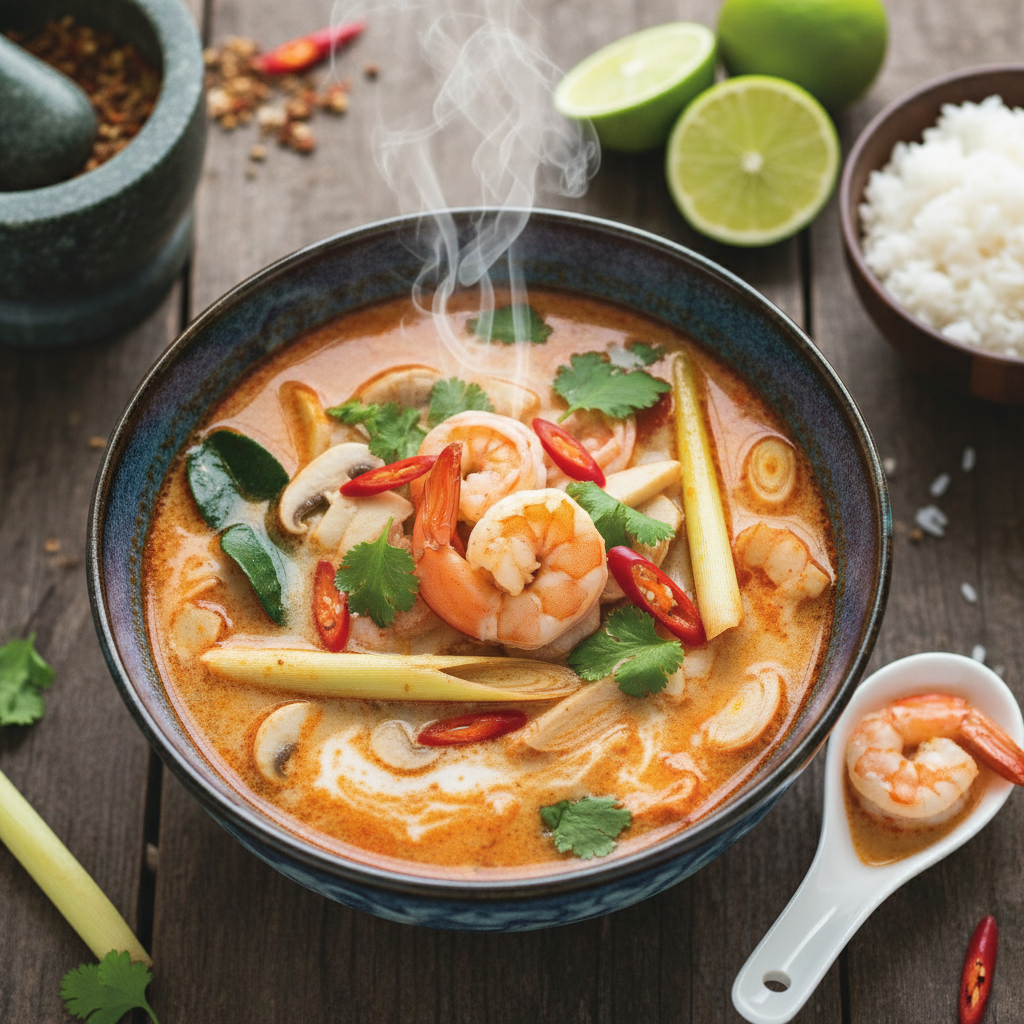 Spicy Lemongrass Broth Soup — Tom Yum Soup