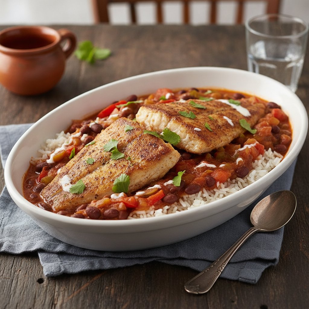 Tilapia in Chipotle Tomato Stew (High-Protein)