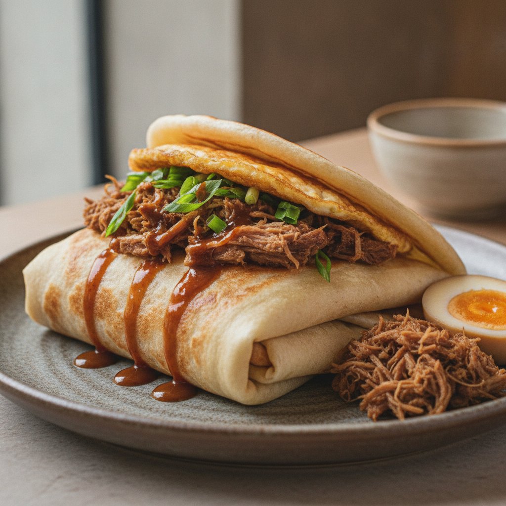 Shredded Pork Pancake Wrap (High-Protein)