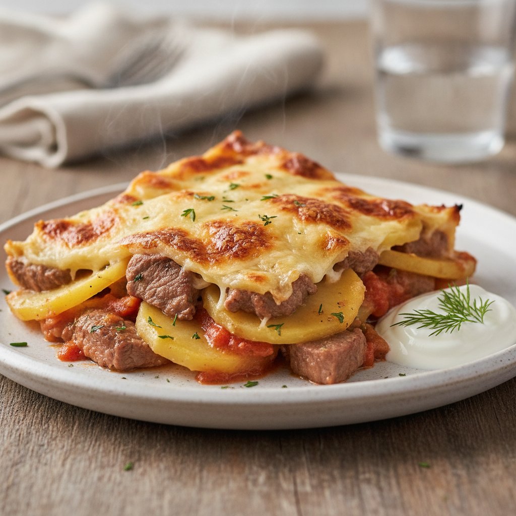 Baked Beef and Potato Pie (Low-Calorie)