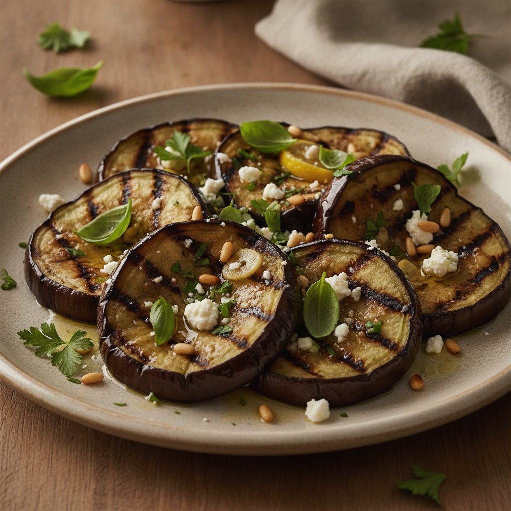 Grilled Eggplant with Garlic and Herbs