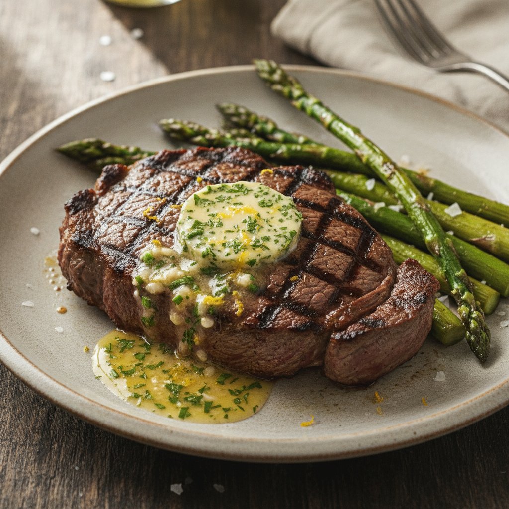 Grilled Steak with Herb Butter