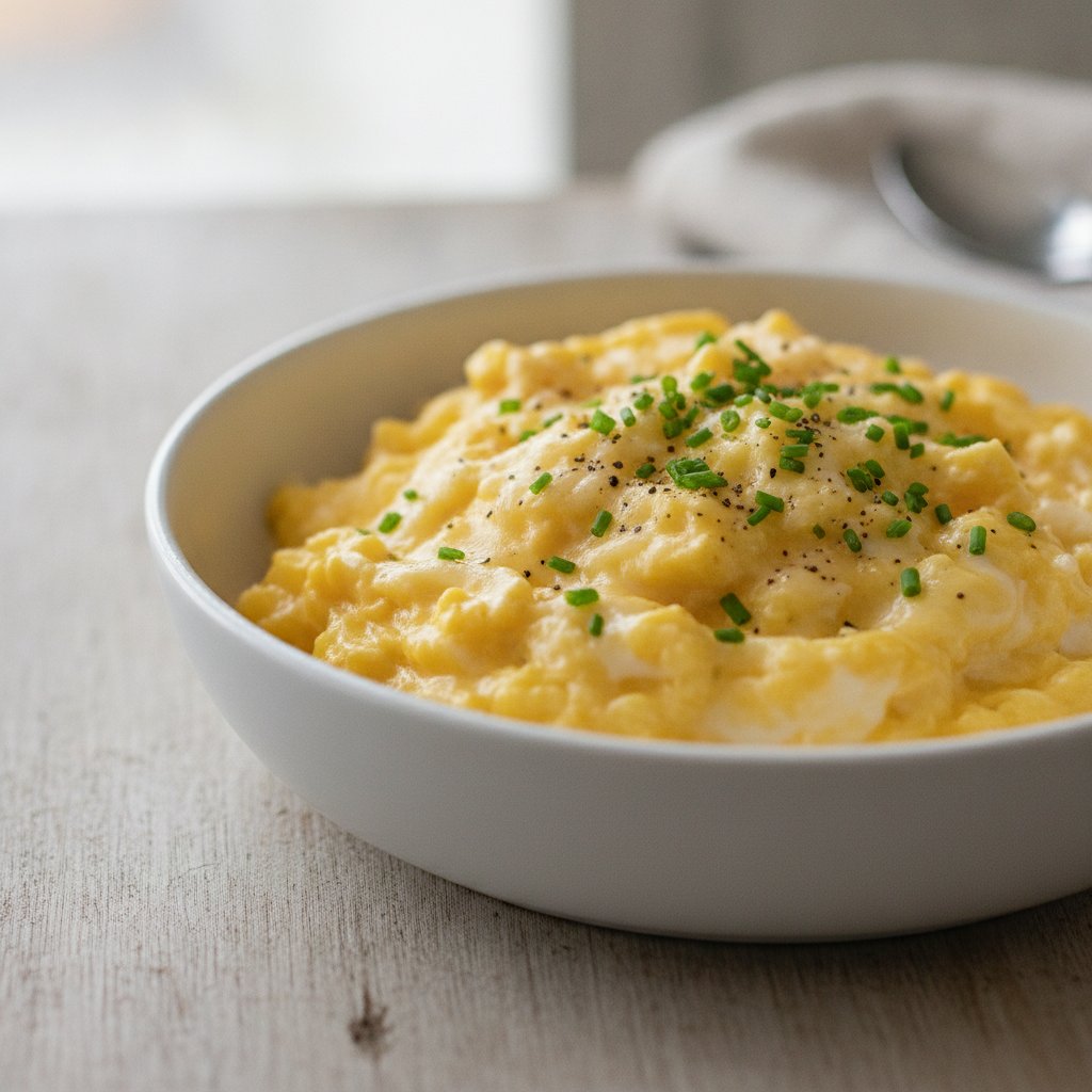 Soft Scrambled Eggs with Butter (Keto)