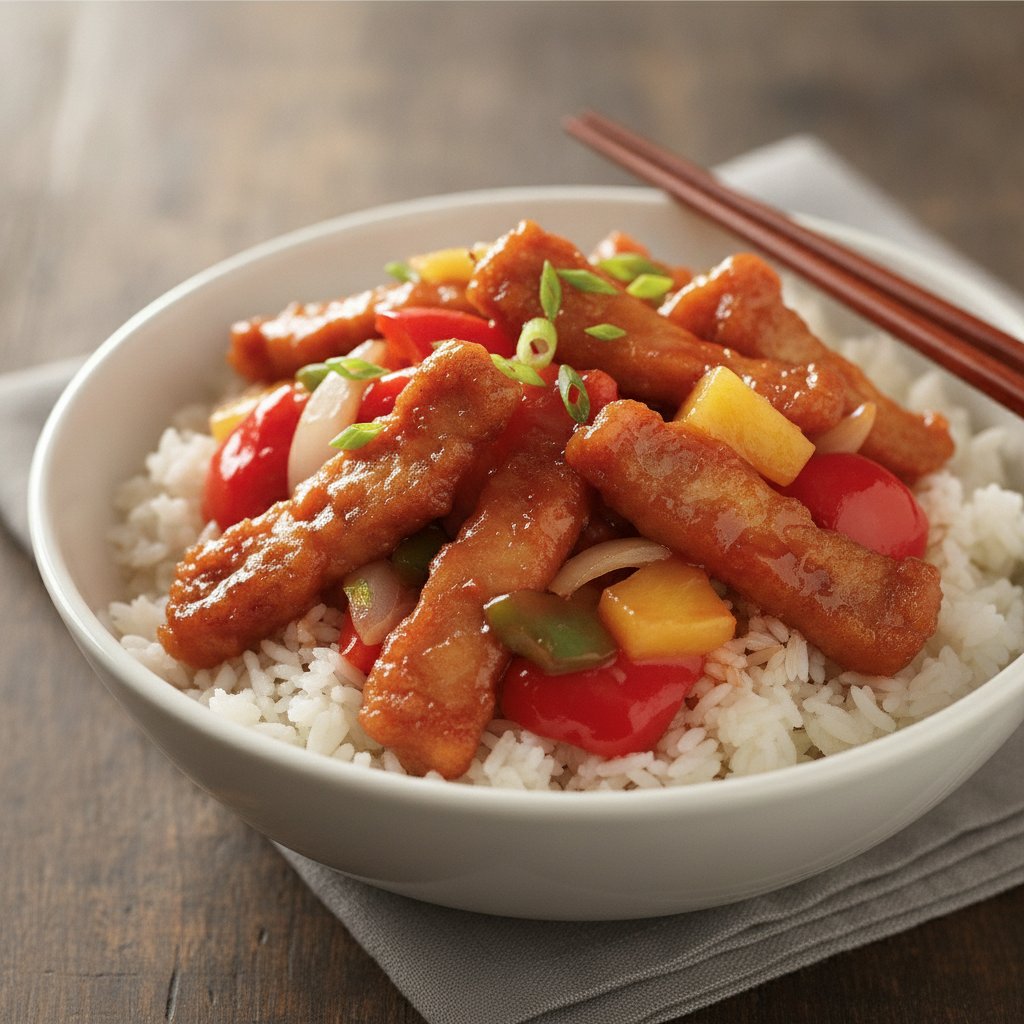 Sweet and Sour Pork Rice Bowl