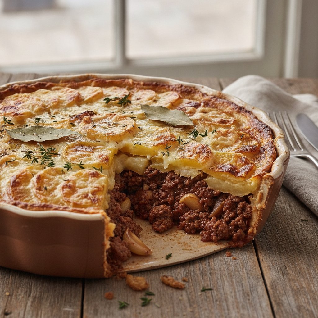 Baked Beef and Potato Pie