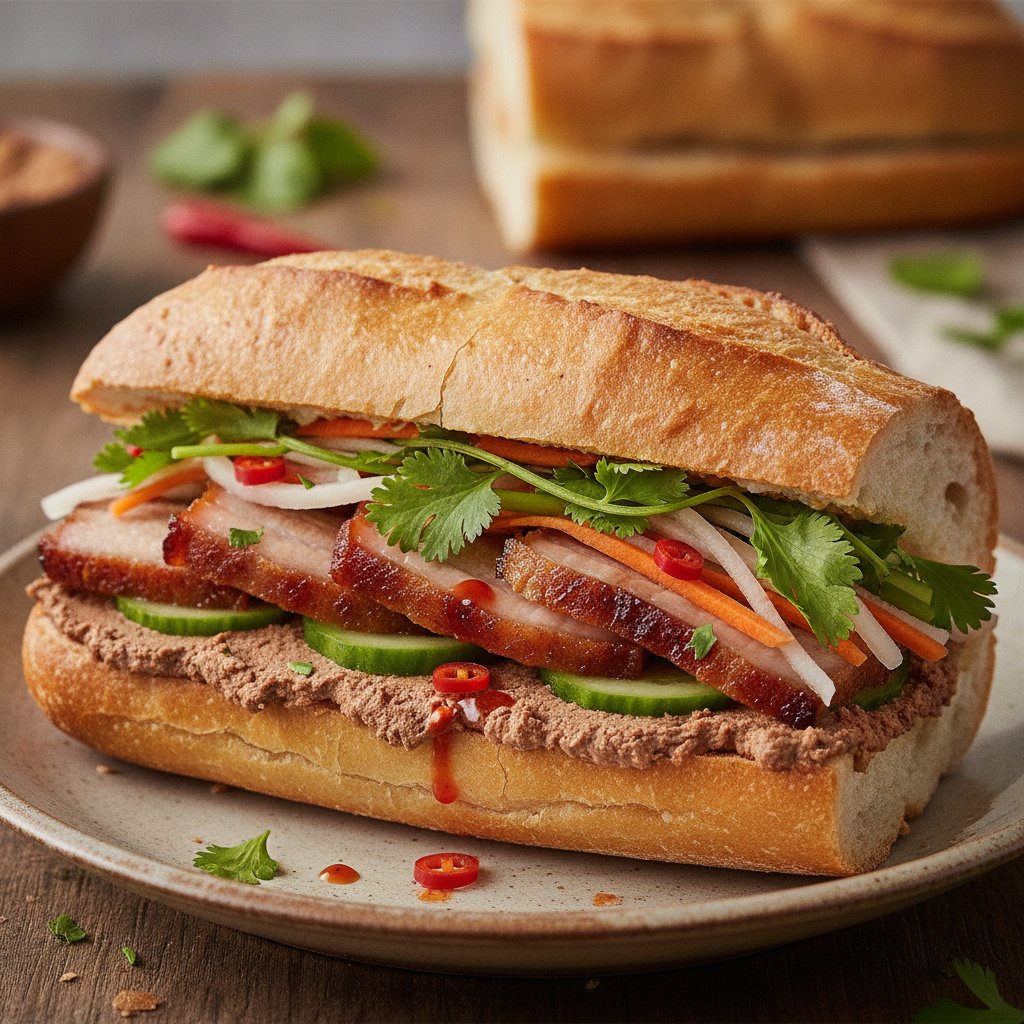 Vietnamese Pork Liver Spread Sandwich