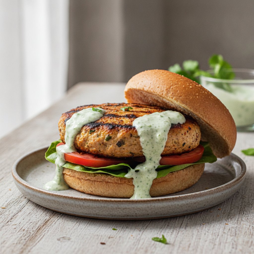 Spiced Chicken Patty Burger (Low-Calorie)