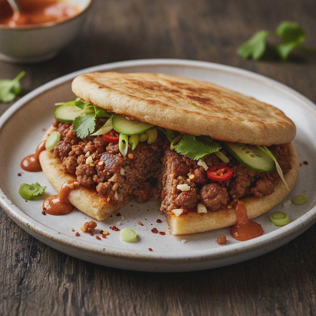 Spicy Lamb Flatbread Wrap