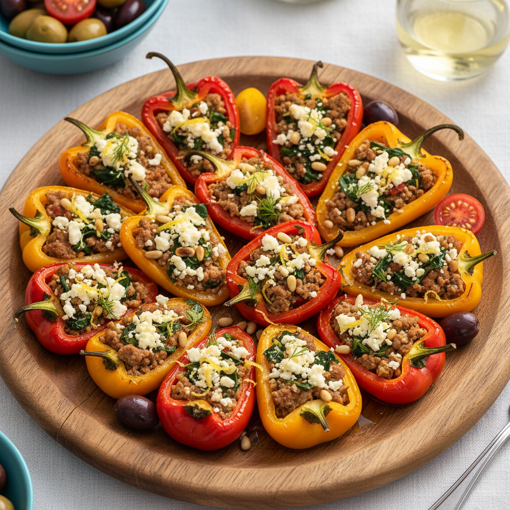 Stuffed Mini Peppers with Turkey and Feta