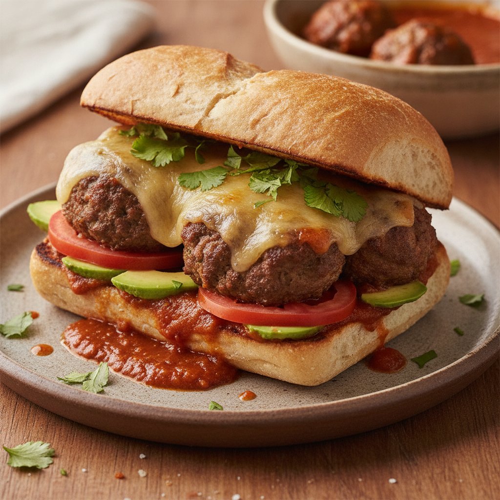 Mexican Meatball Sandwich (Low-Calorie)