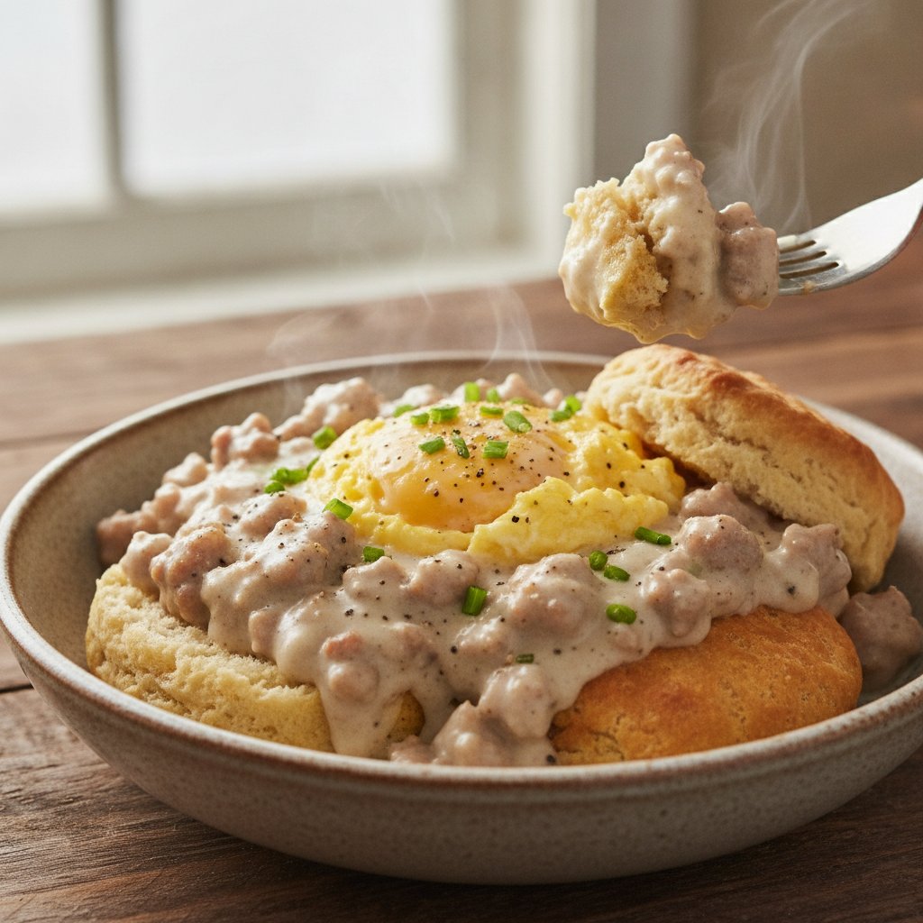 Sausage Gravy Biscuit Bowl