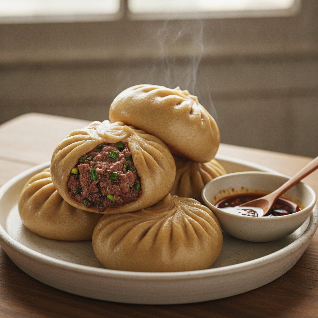 Ground Beef and Chive Buns