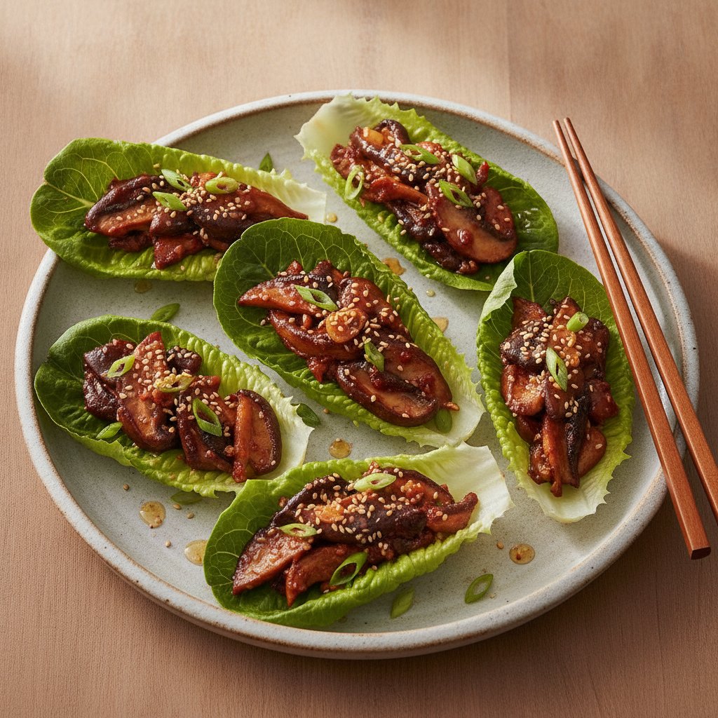Spicy Mushroom Lettuce Wraps