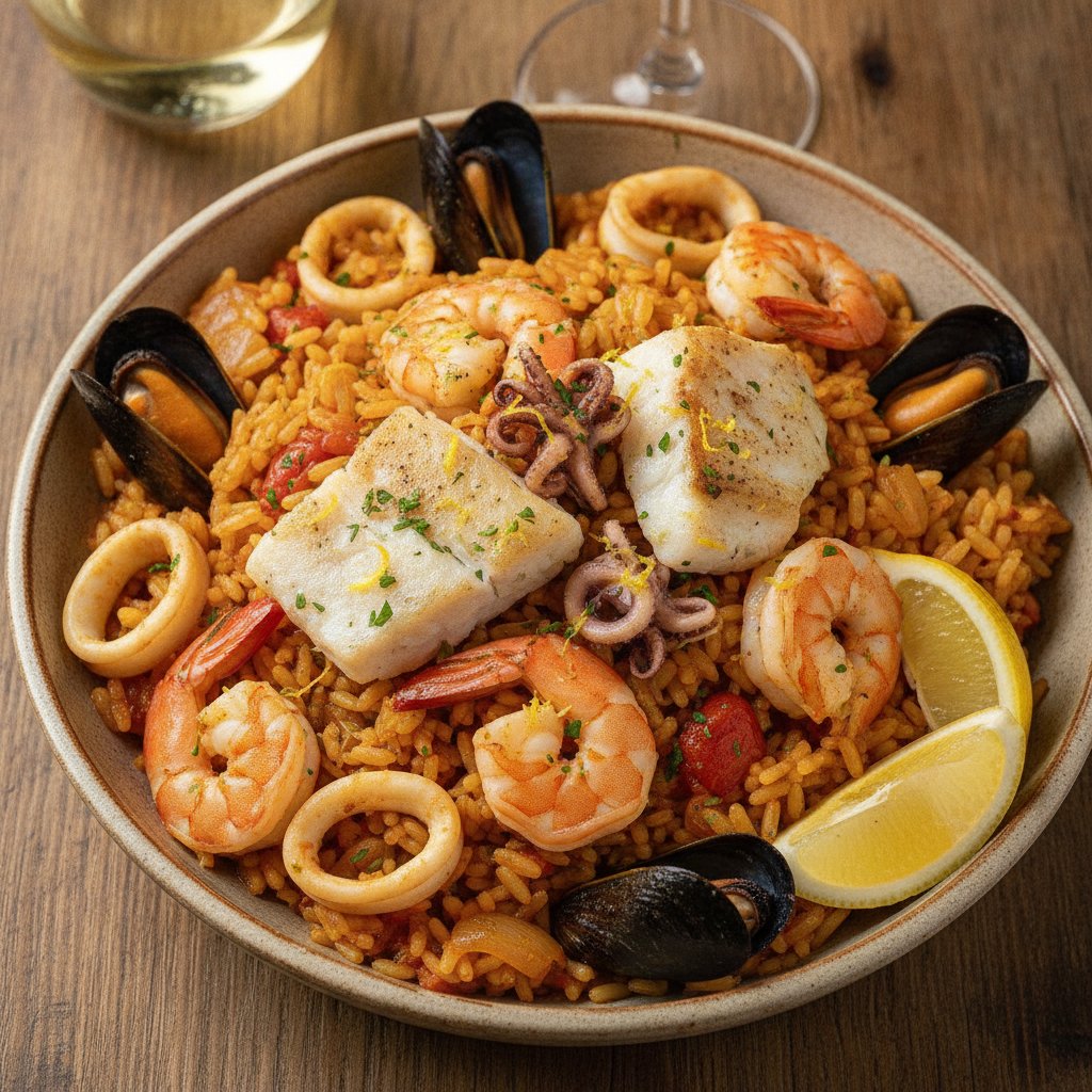 Mixed Seafood Saffron Rice (Gluten-Free)