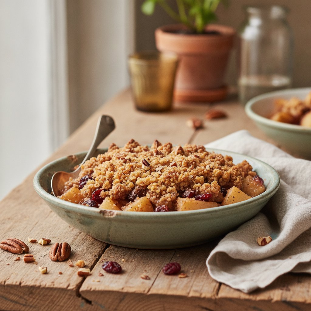Pear and Cranberry Crumble