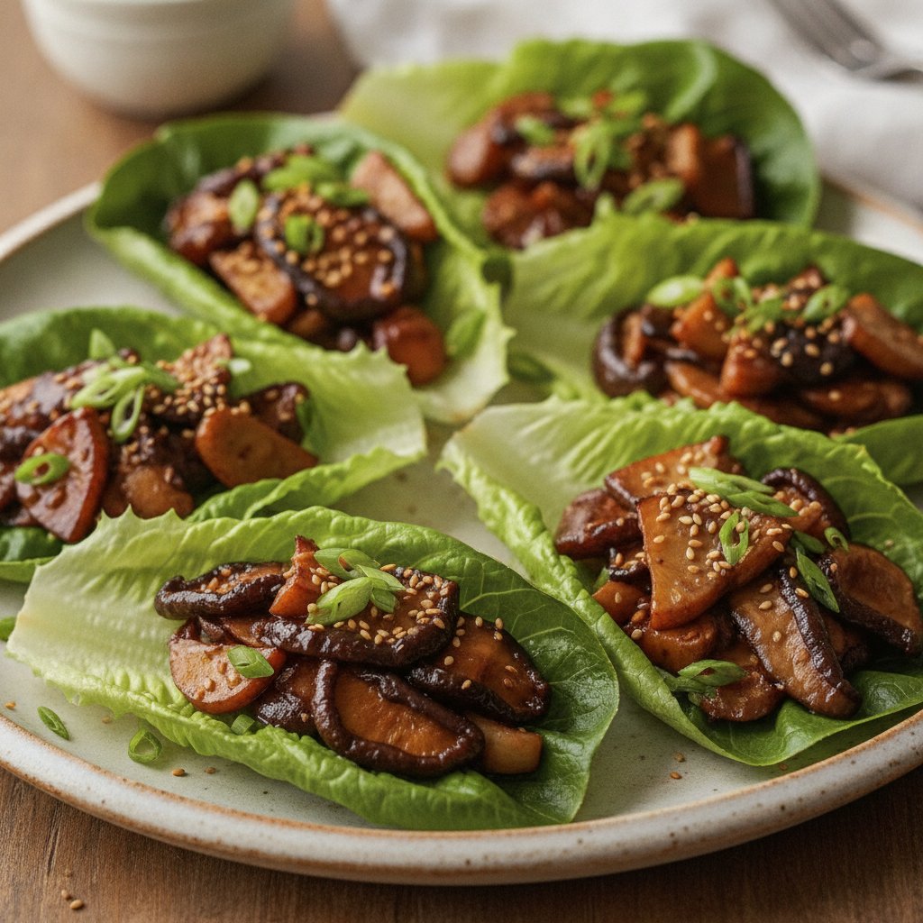 Braised Mushroom Lettuce Wrap