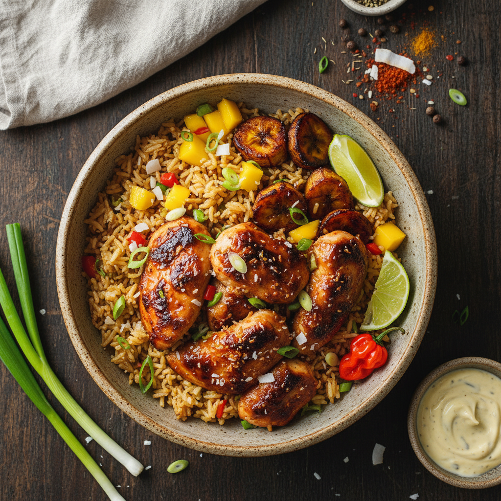 Trinidad Spiced Chicken Rice Bowl 