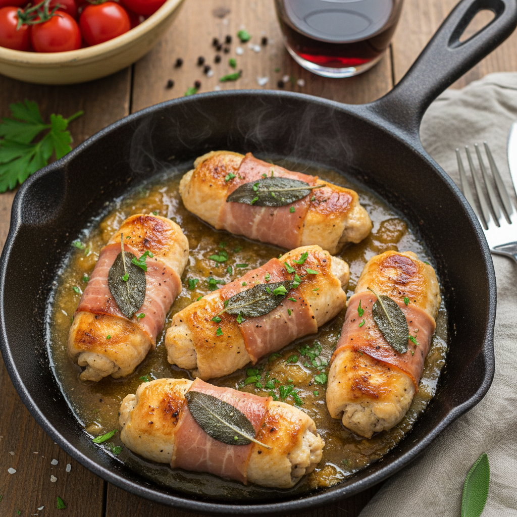 Involtini di Pollo, Prosciutto e Salvia