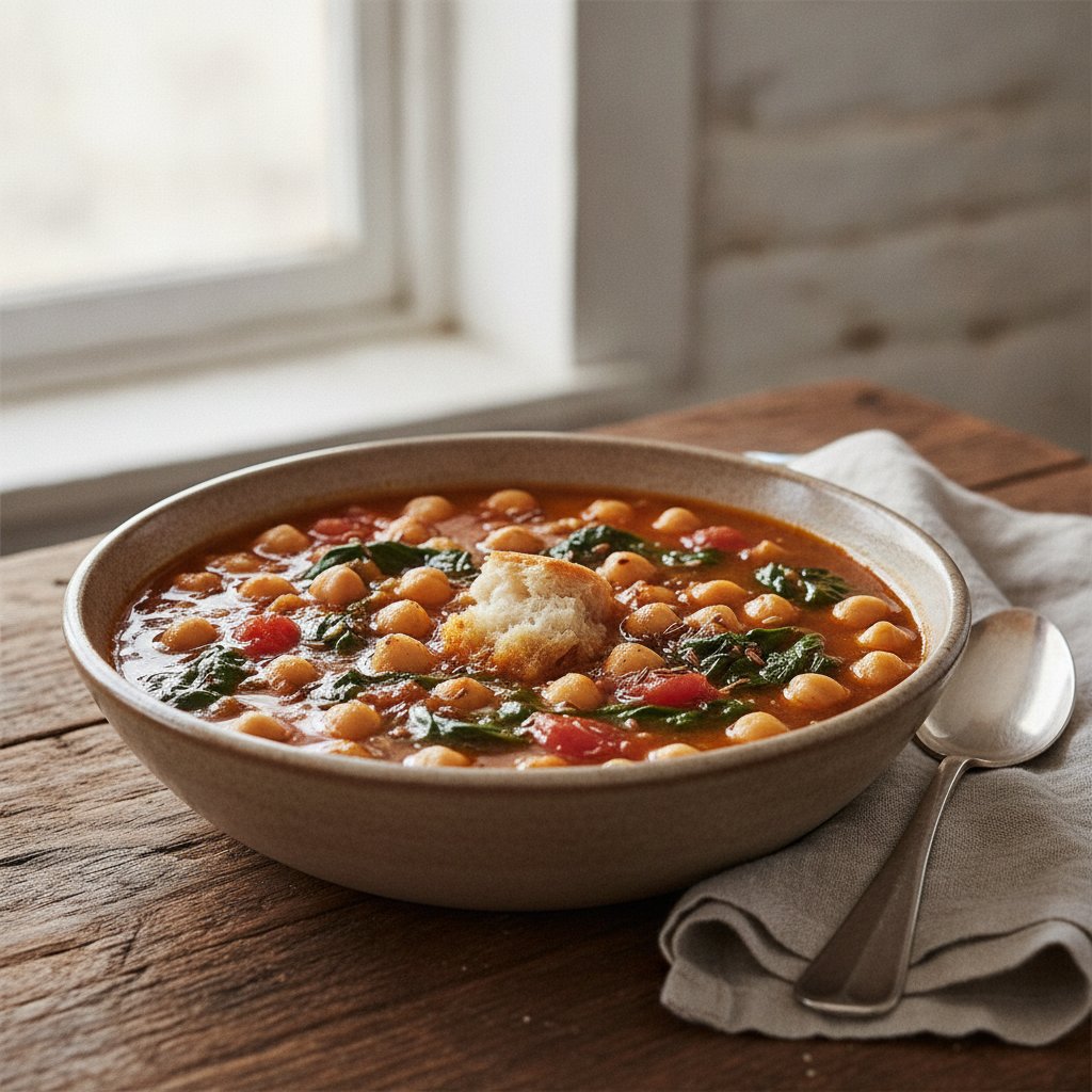 Spanish Chickpea and Spinach Stew (Low-Calorie)