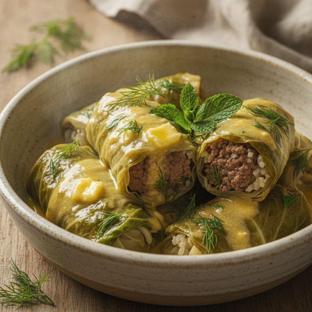 Grape Leaf Rolls with Meat and Rice (Keto)